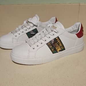 Roberto Cavalli White and Green Athletic Shoes